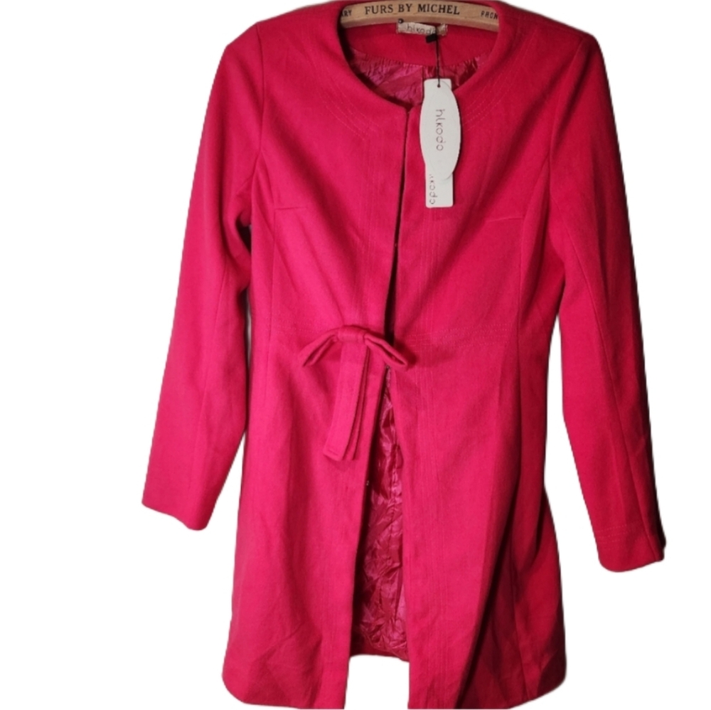 NWT Hot Pink Coat small or xsmall valentines bow sexy‎